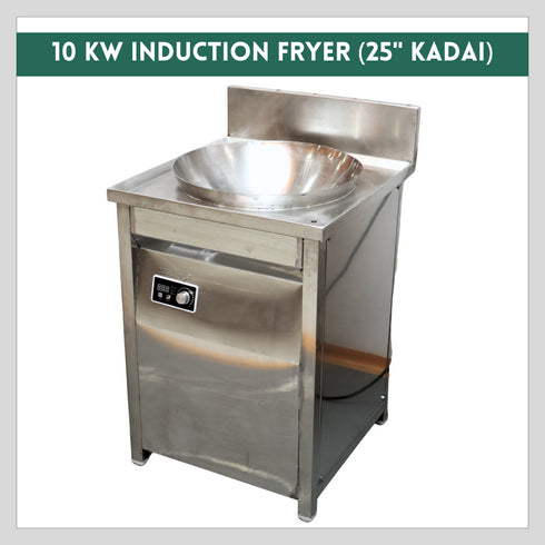 Commercial Induction Fryer Kadai 10kw 25 inch 84 Ltr